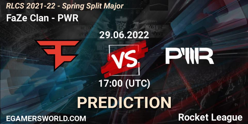 FaZe Clan vs PWR: Betting TIp, Match Prediction. 29.06.2022 at 17:00. Rocket League, RLCS 2021-22 - Spring Split Major