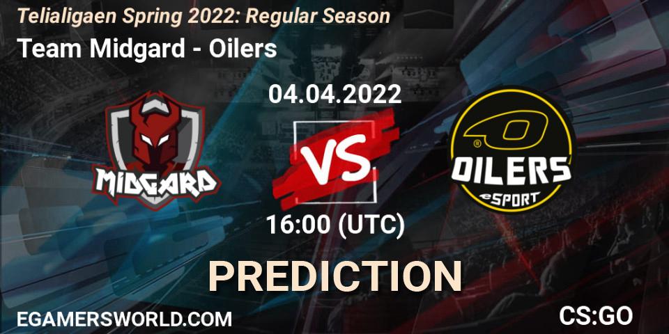 Team Midgard vs Oilers: Betting TIp, Match Prediction. 04.04.2022 at 16:00. Counter-Strike (CS2), Telialigaen Spring 2022: Regular Season