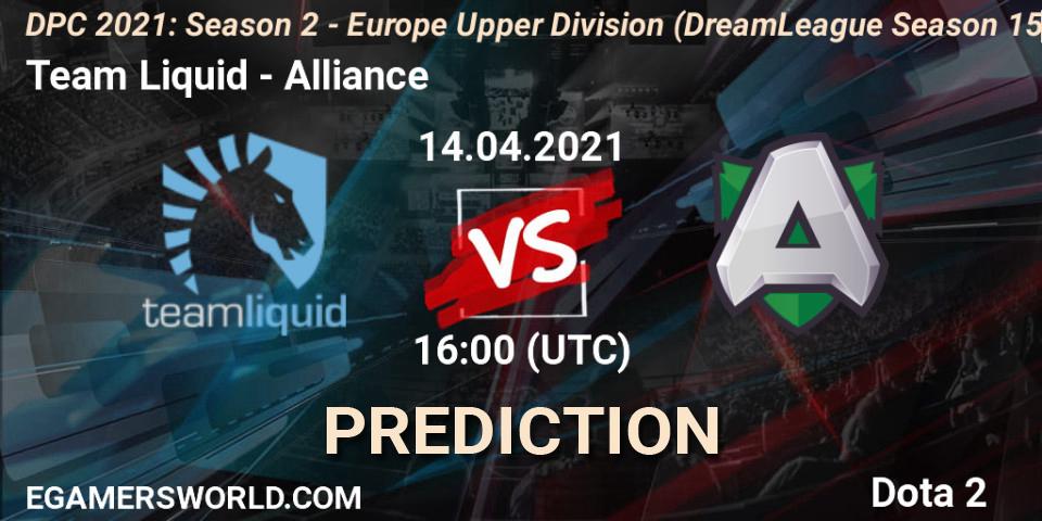 Team Liquid vs Alliance: Betting TIp, Match Prediction. 14.04.21. Dota 2, DPC 2021: Season 2 - Europe Upper Division (DreamLeague Season 15)