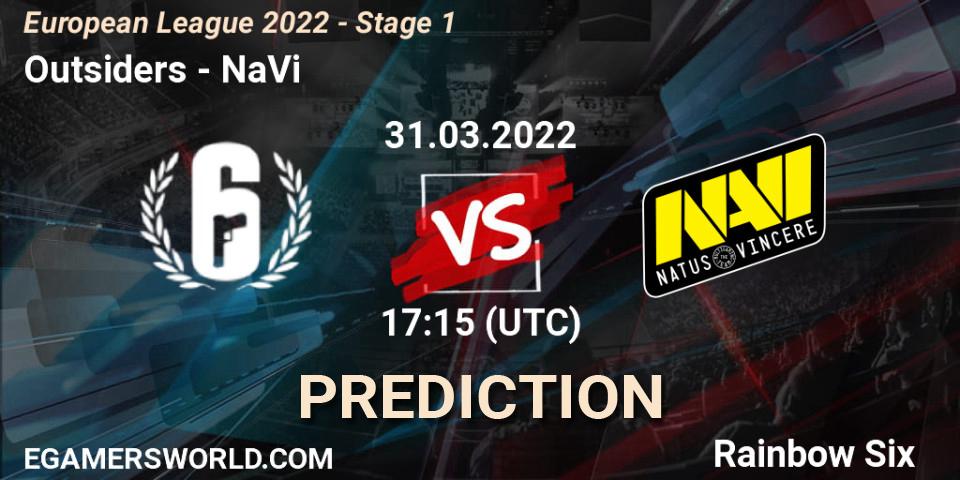 Outsiders vs NaVi: Betting TIp, Match Prediction. 31.03.22. Rainbow Six, European League 2022 - Stage 1