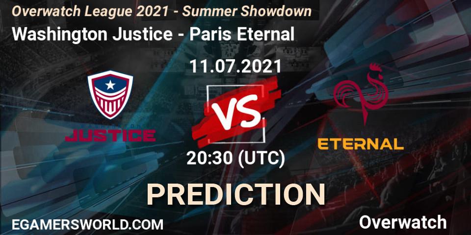 Washington Justice vs Paris Eternal: Betting TIp, Match Prediction. 11.07.21. Overwatch, Overwatch League 2021 - Summer Showdown