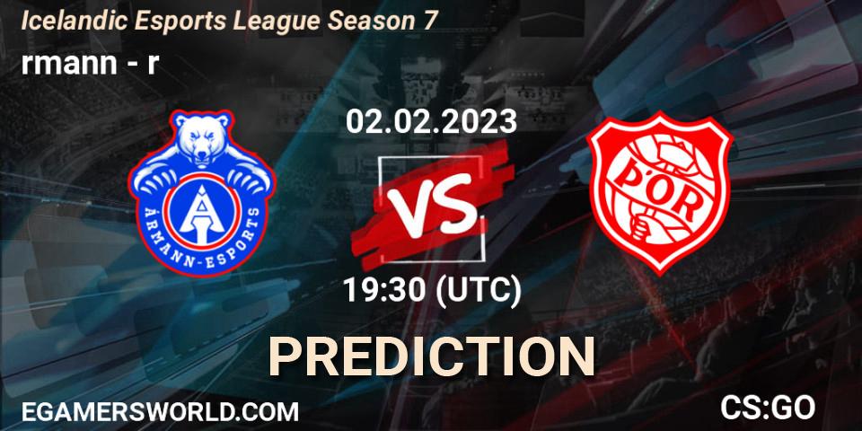 Ármann vs Þór: Betting TIp, Match Prediction. 02.02.23. CS2 (CS:GO), Icelandic Esports League Season 7