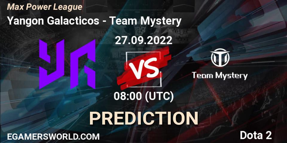 Yangon Galacticos vs Team Mystery: Betting TIp, Match Prediction. 27.09.2022 at 05:19. Dota 2, Max Power League