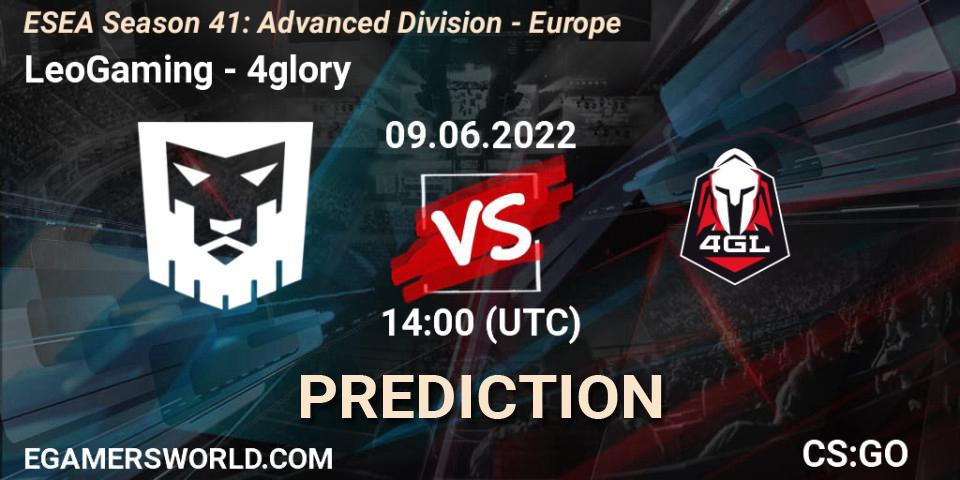 LeoGaming vs 4glory: Betting TIp, Match Prediction. 09.06.22. CS2 (CS:GO), ESEA Season 41: Advanced Division - Europe