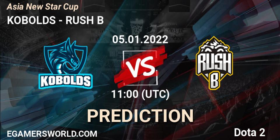 KOBOLDS vs RUSH B: Betting TIp, Match Prediction. 05.01.22. Dota 2, Asia New Star Cup