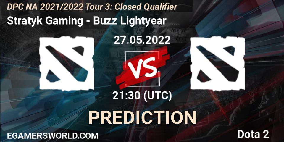 Stratyk Gaming vs Buzz Lightyear: Betting TIp, Match Prediction. 27.05.2022 at 21:38. Dota 2, DPC NA 2021/2022 Tour 3: Closed Qualifier