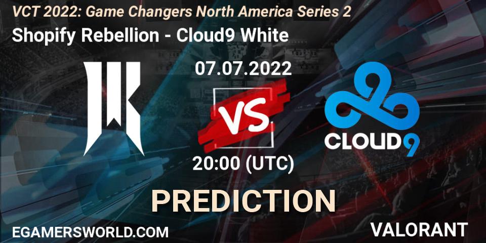 Shopify Rebellion vs Cloud9 White: Betting TIp, Match Prediction. 07.07.2022 at 20:10. VALORANT, VCT 2022: Game Changers North America Series 2
