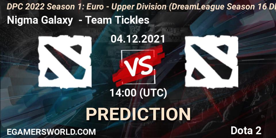 Nigma Galaxy vs Team Tickles: Betting TIp, Match Prediction. 04.12.2021 at 13:54. Dota 2, DPC 2022 Season 1: Euro - Upper Division (DreamLeague Season 16 DPC WEU)