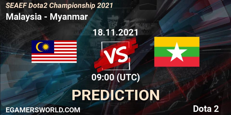 Malaysia vs Myanmar: Betting TIp, Match Prediction. 18.11.2021 at 09:03. Dota 2, SEAEF Dota2 Championship 2021