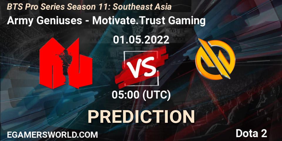 Army Geniuses vs Motivate.Trust Gaming: Betting TIp, Match Prediction. 01.05.22. Dota 2, BTS Pro Series Season 11: Southeast Asia
