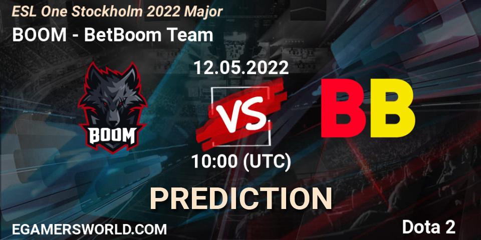 BOOM vs BetBoom Team: Betting TIp, Match Prediction. 12.05.2022 at 10:00. Dota 2, ESL One Stockholm 2022 Major