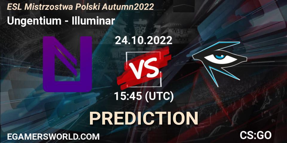 Ungentium vs Illuminar: Betting TIp, Match Prediction. 24.10.2022 at 15:45. Counter-Strike (CS2), ESL Mistrzostwa Polski Autumn 2022