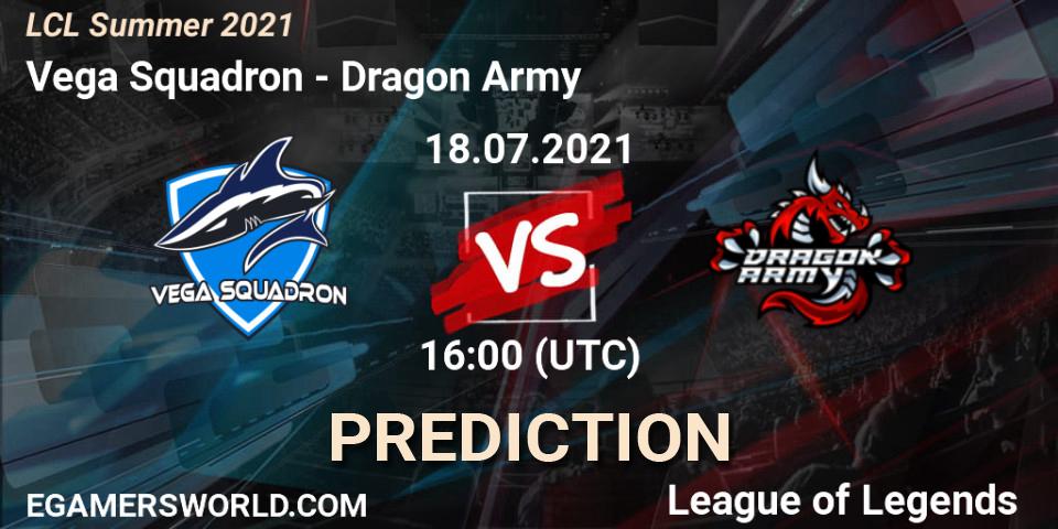 Vega Squadron vs Dragon Army: Betting TIp, Match Prediction. 18.07.21. LoL, LCL Summer 2021