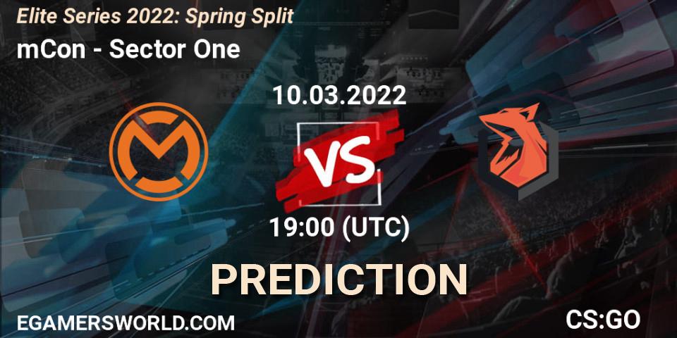mCon vs Sector One: Betting TIp, Match Prediction. 10.03.22. CS2 (CS:GO), Elite Series 2022: Spring Split