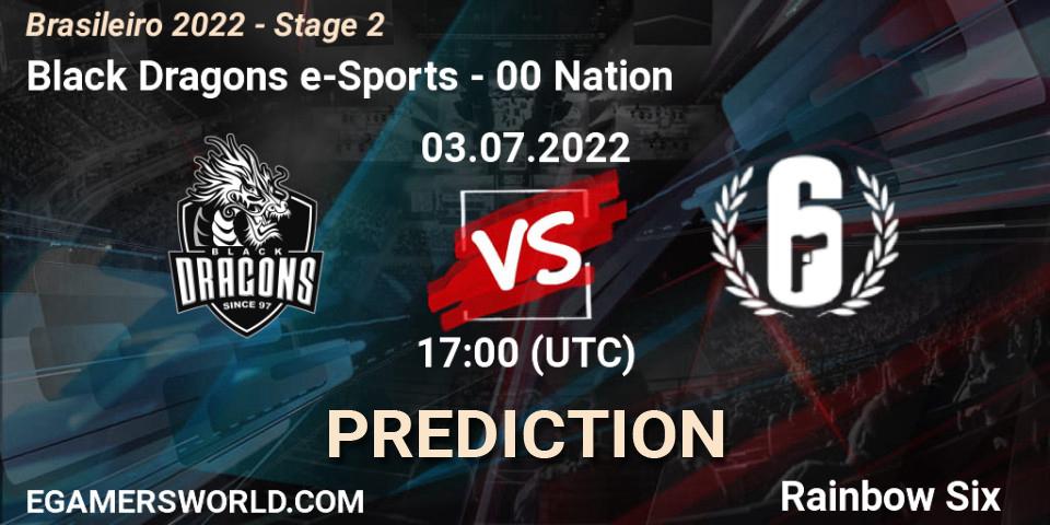 Black Dragons e-Sports vs 00 Nation: Betting TIp, Match Prediction. 03.07.2022 at 17:00. Rainbow Six, Brasileirão 2022 - Stage 2