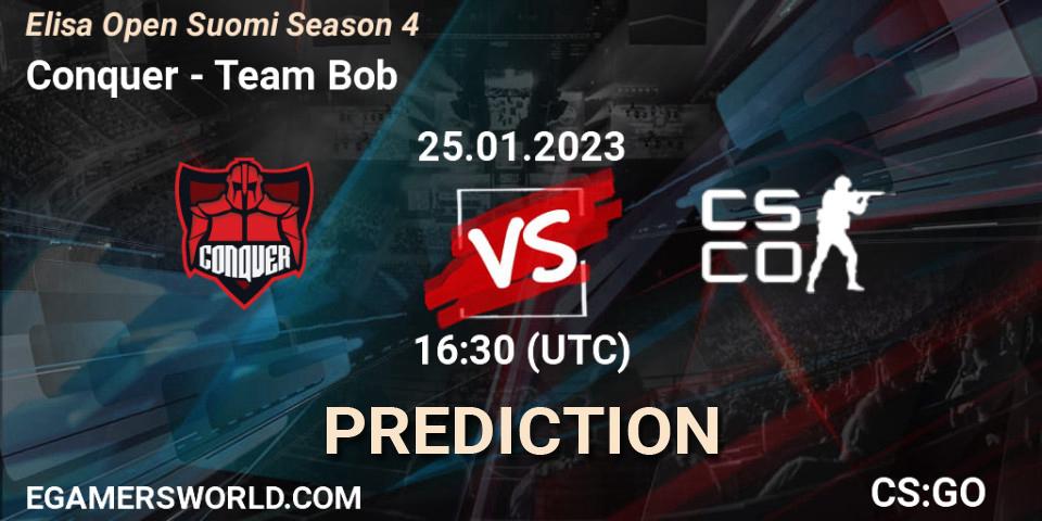 Conquer vs Team Bob: Betting TIp, Match Prediction. 25.01.23. CS2 (CS:GO), Elisa Open Suomi Season 4