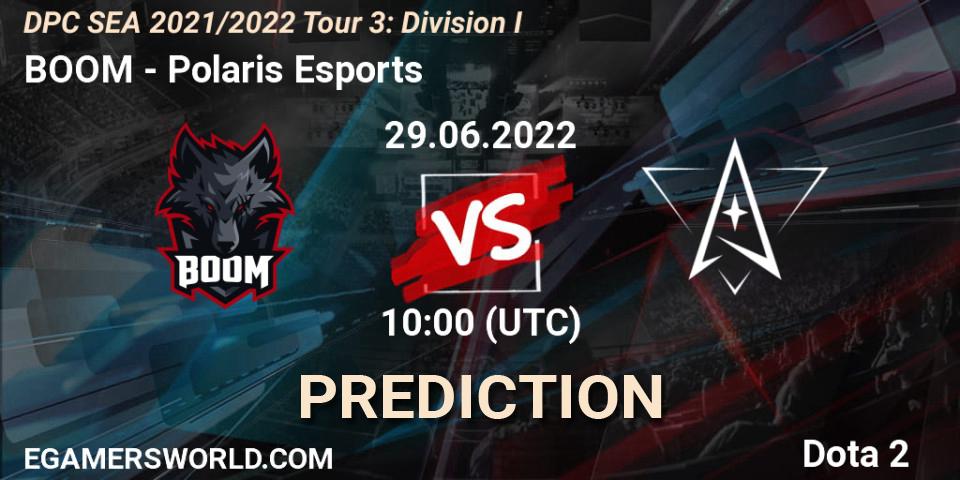 BOOM vs Polaris Esports: Betting TIp, Match Prediction. 29.06.2022 at 10:01. Dota 2, DPC SEA 2021/2022 Tour 3: Division I