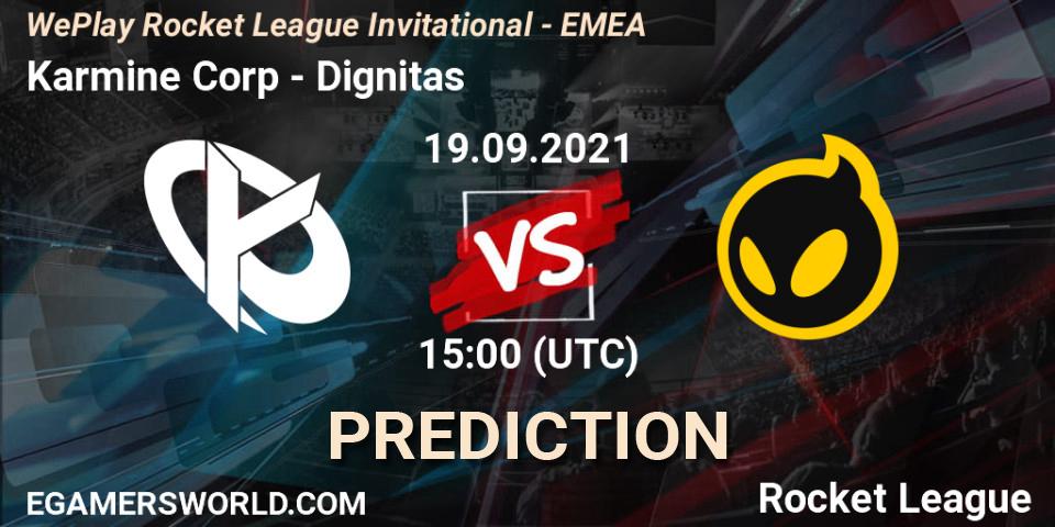 Karmine Corp vs Dignitas: Betting TIp, Match Prediction. 19.09.2021 at 15:00. Rocket League, WePlay Rocket League Invitational - EMEA