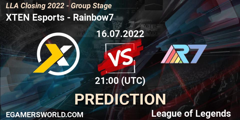 XTEN Esports vs Rainbow7: Betting TIp, Match Prediction. 16.07.22. LoL, LLA Closing 2022 - Group Stage