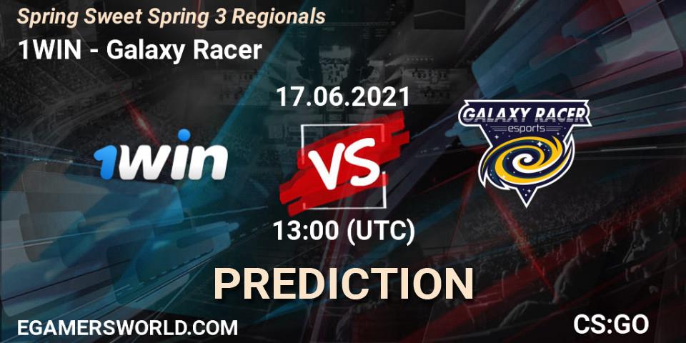 1WIN vs Galaxy Racer: Betting TIp, Match Prediction. 17.06.2021 at 13:40. Counter-Strike (CS2), Spring Sweet Spring 3 Regionals