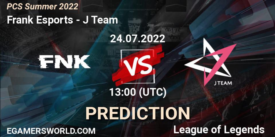 Frank Esports vs J Team: Betting TIp, Match Prediction. 24.07.2022 at 13:00. LoL, PCS Summer 2022