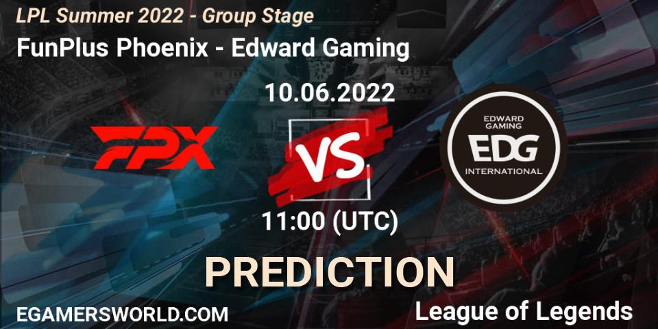 FunPlus Phoenix vs Edward Gaming: Betting TIp, Match Prediction. 10.06.2022 at 11:45. LoL, LPL Summer 2022 - Group Stage