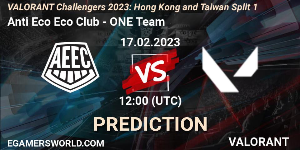Anti Eco Eco Club vs ONE Team: Betting TIp, Match Prediction. 17.02.23. VALORANT, VALORANT Challengers 2023: Hong Kong and Taiwan Split 1