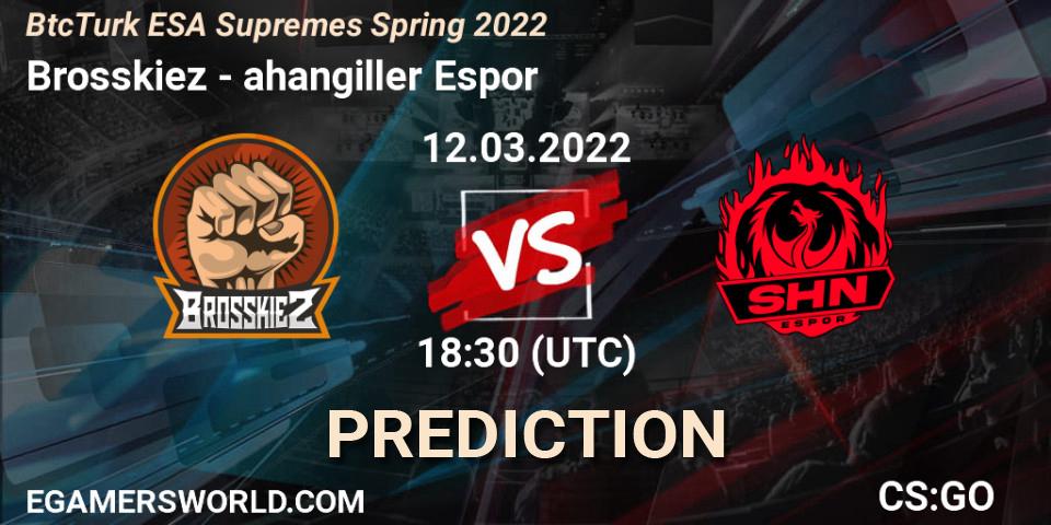 Brosskiez vs Şahangiller Espor: Betting TIp, Match Prediction. 12.03.2022 at 18:00. Counter-Strike (CS2), BtcTurk ESA Supremes Spring 2022