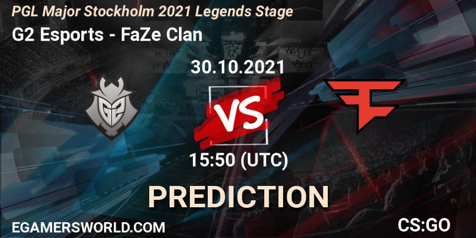 G2 Esports vs FaZe Clan: Betting TIp, Match Prediction. 30.10.2021 at 15:50. Counter-Strike (CS2), PGL Major Stockholm 2021 Legends Stage