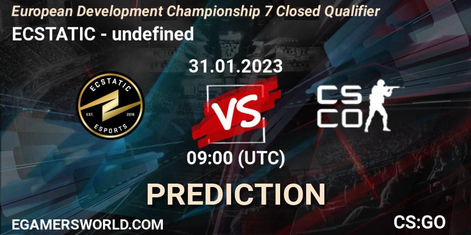 ECSTATIC vs undefined: Betting TIp, Match Prediction. 31.01.23. CS2 (CS:GO), European Development Championship 7 Closed Qualifier