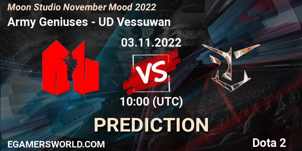 Army Geniuses vs UD Vessuwan: Betting TIp, Match Prediction. 03.11.22. Dota 2, Moon Studio November Mood 2022