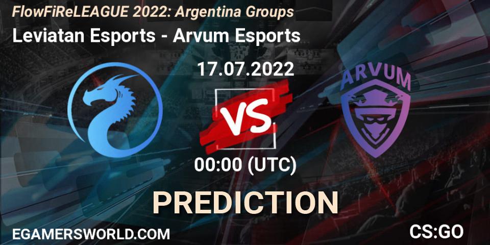 Leviatan Esports vs Arvum Esports: Betting TIp, Match Prediction. 16.07.2022 at 23:20. Counter-Strike (CS2), FlowFiReLEAGUE 2022: Argentina Groups