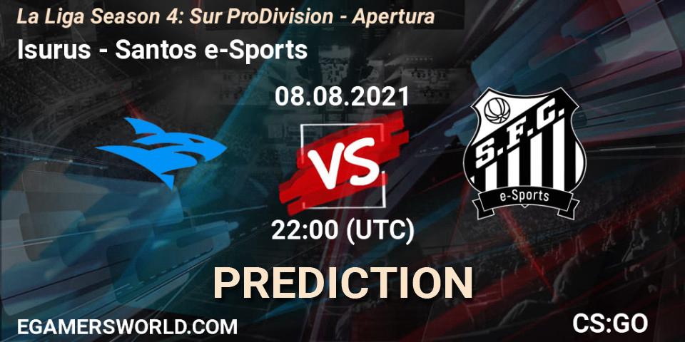 Isurus vs Santos e-Sports: Betting TIp, Match Prediction. 08.08.21. CS2 (CS:GO), La Liga Season 4: Sur Pro Division - Apertura