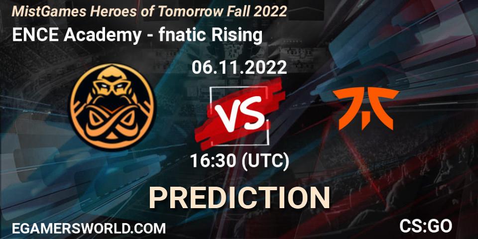 ENCE Academy vs fnatic Rising: Betting TIp, Match Prediction. 06.11.22. CS2 (CS:GO), MistGames Heroes of Tomorrow Fall 2022