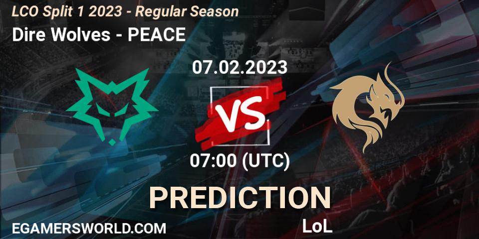 Dire Wolves vs PEACE: Betting TIp, Match Prediction. 07.02.23. LoL, LCO Split 1 2023 - Regular Season