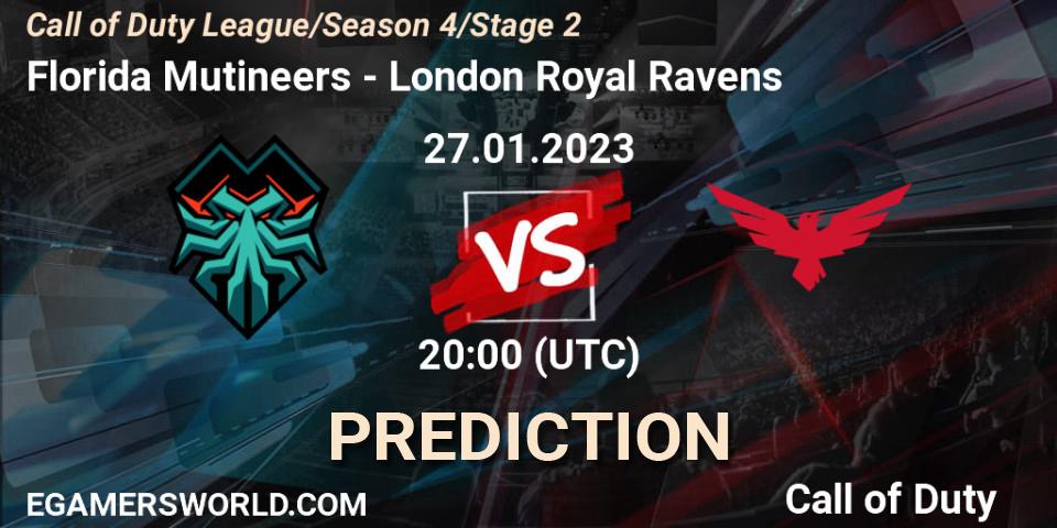 Florida Mutineers vs London Royal Ravens: Betting TIp, Match Prediction. 27.01.2023 at 20:00. Call of Duty, Call of Duty League 2023: Stage 2 Major Qualifiers