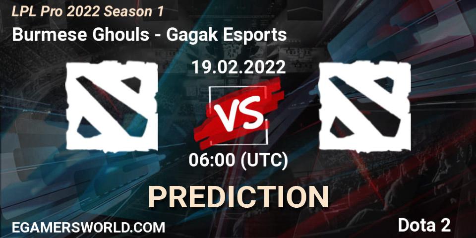 Burmese Ghouls vs Gagak Esports: Betting TIp, Match Prediction. 19.02.2022 at 05:15. Dota 2, LPL Pro 2022 Season 1