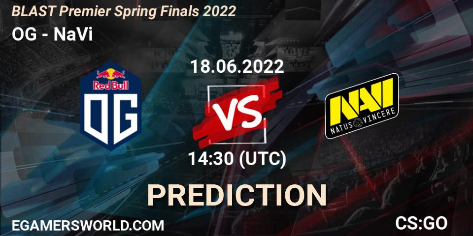 OG vs NaVi: Betting TIp, Match Prediction. 18.06.2022 at 14:30. Counter-Strike (CS2), BLAST Premier Spring Finals 2022 