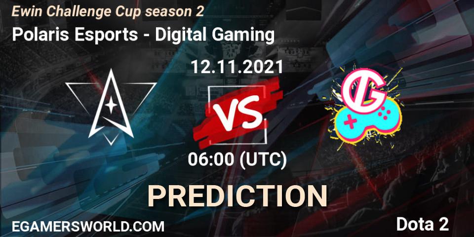 Polaris Esports vs Digital Gaming: Betting TIp, Match Prediction. 12.11.2021 at 06:22. Dota 2, Ewin Challenge Cup season 2