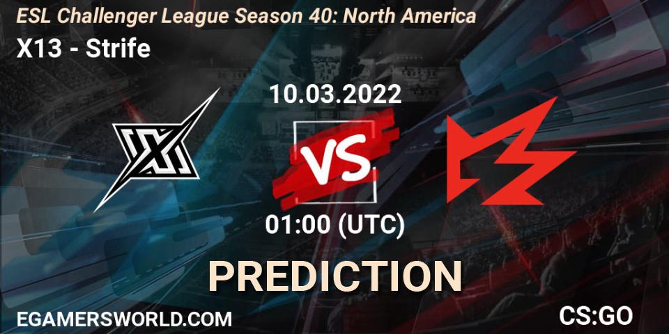 X13 vs Strife: Betting TIp, Match Prediction. 14.03.22. CS2 (CS:GO), ESL Challenger League Season 40: North America