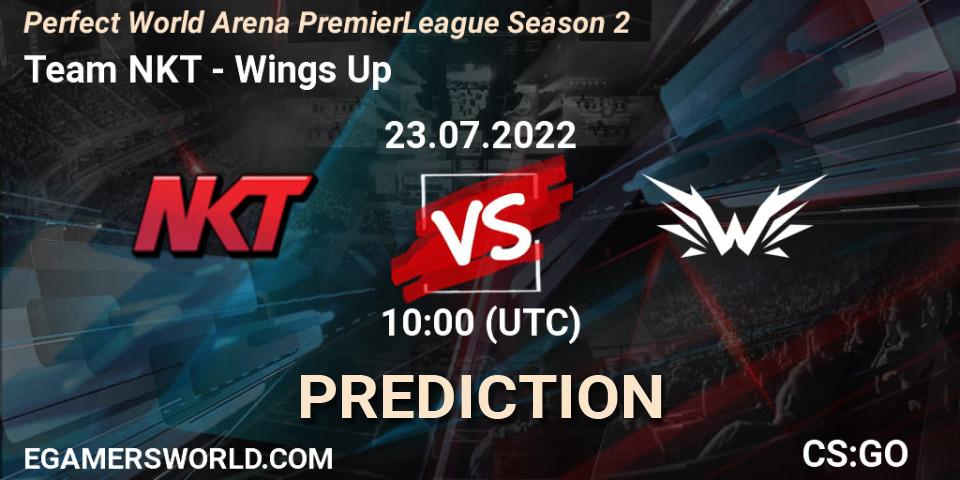 Team NKT vs Wings Up: Betting TIp, Match Prediction. 23.07.2022 at 10:00. Counter-Strike (CS2), Perfect World Arena Premier League Season 2