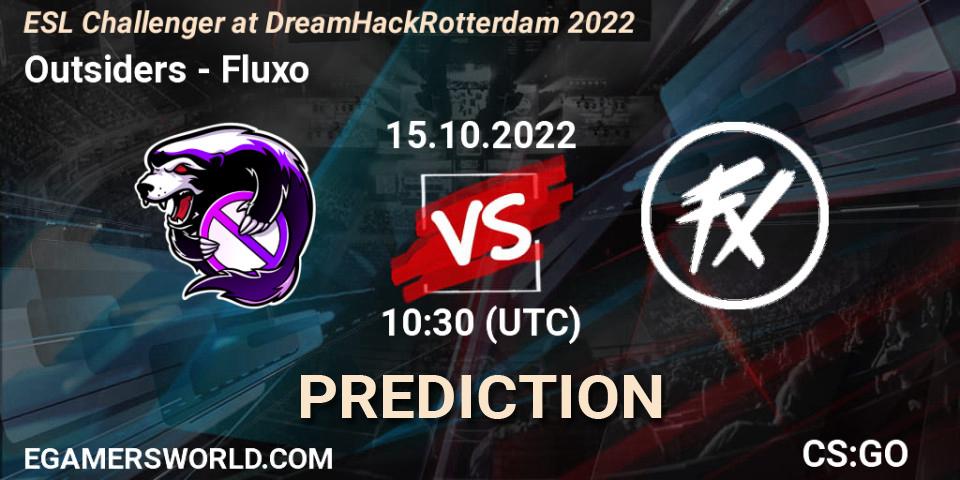 Outsiders vs Fluxo: Betting TIp, Match Prediction. 15.10.2022 at 10:00. Counter-Strike (CS2), ESL Challenger at DreamHack Rotterdam 2022