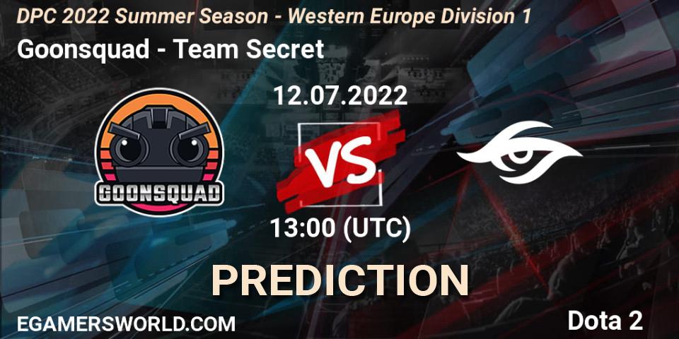 Goonsquad vs Team Secret: Betting TIp, Match Prediction. 12.07.22. Dota 2, DPC WEU 2021/2022 Tour 3: Division I