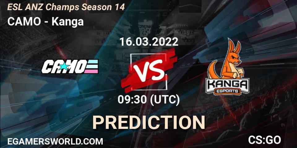 CAMO vs Kanga: Betting TIp, Match Prediction. 16.03.2022 at 09:00. Counter-Strike (CS2), ESL ANZ Champs Season 14