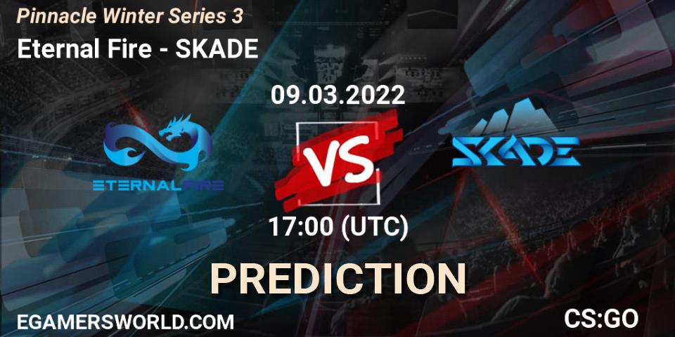 Eternal Fire vs SKADE: Betting TIp, Match Prediction. 09.03.2022 at 14:40. Counter-Strike (CS2), Pinnacle Winter Series 3