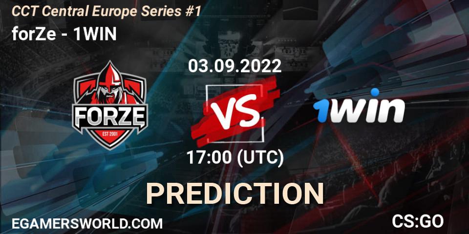 forZe vs 1WIN: Betting TIp, Match Prediction. 03.09.2022 at 17:40. Counter-Strike (CS2), CCT Central Europe Series #1