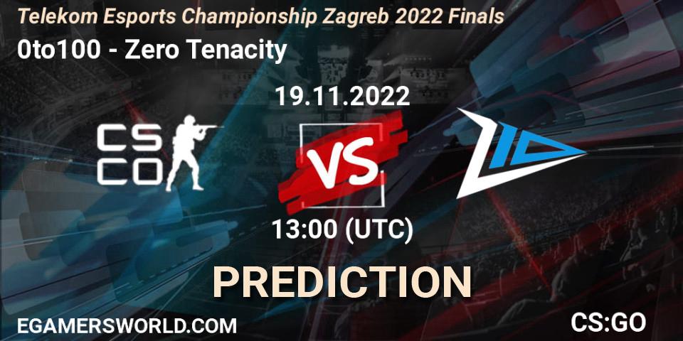 0to100 vs Zero Tenacity: Betting TIp, Match Prediction. 19.11.22. CS2 (CS:GO), Telekom eSports Championship 2022