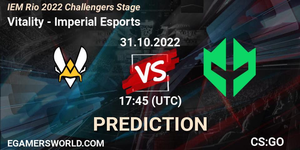 Vitality vs Imperial Esports: Betting TIp, Match Prediction. 31.10.22. CS2 (CS:GO), IEM Rio 2022 Challengers Stage