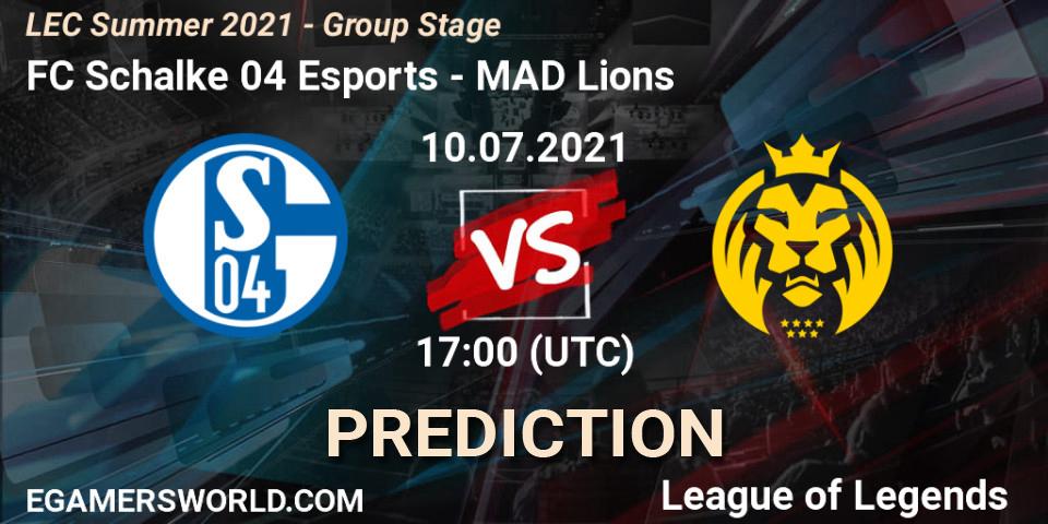 FC Schalke 04 Esports vs MAD Lions: Betting TIp, Match Prediction. 19.06.2021 at 17:00. LoL, LEC Summer 2021 - Group Stage