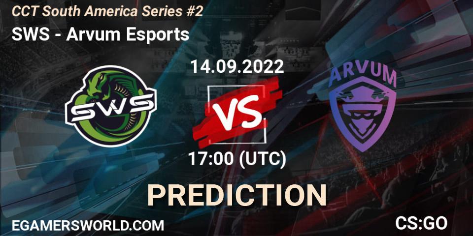 SWS vs Arvum Esports: Betting TIp, Match Prediction. 14.09.2022 at 17:00. Counter-Strike (CS2), CCT South America Series #2
